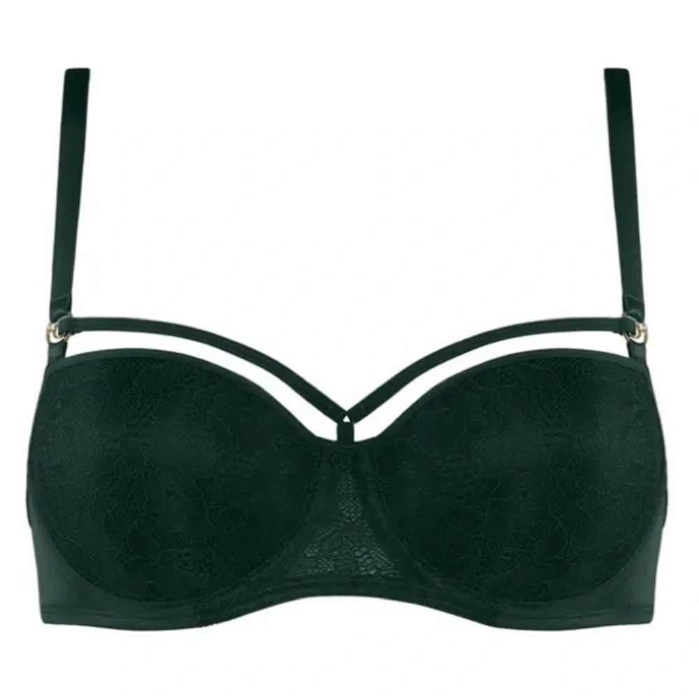 Marlies Dekkers Space Odyssey Balcony Cage Bra 40DD 40E Pine Green Lace NWT_2